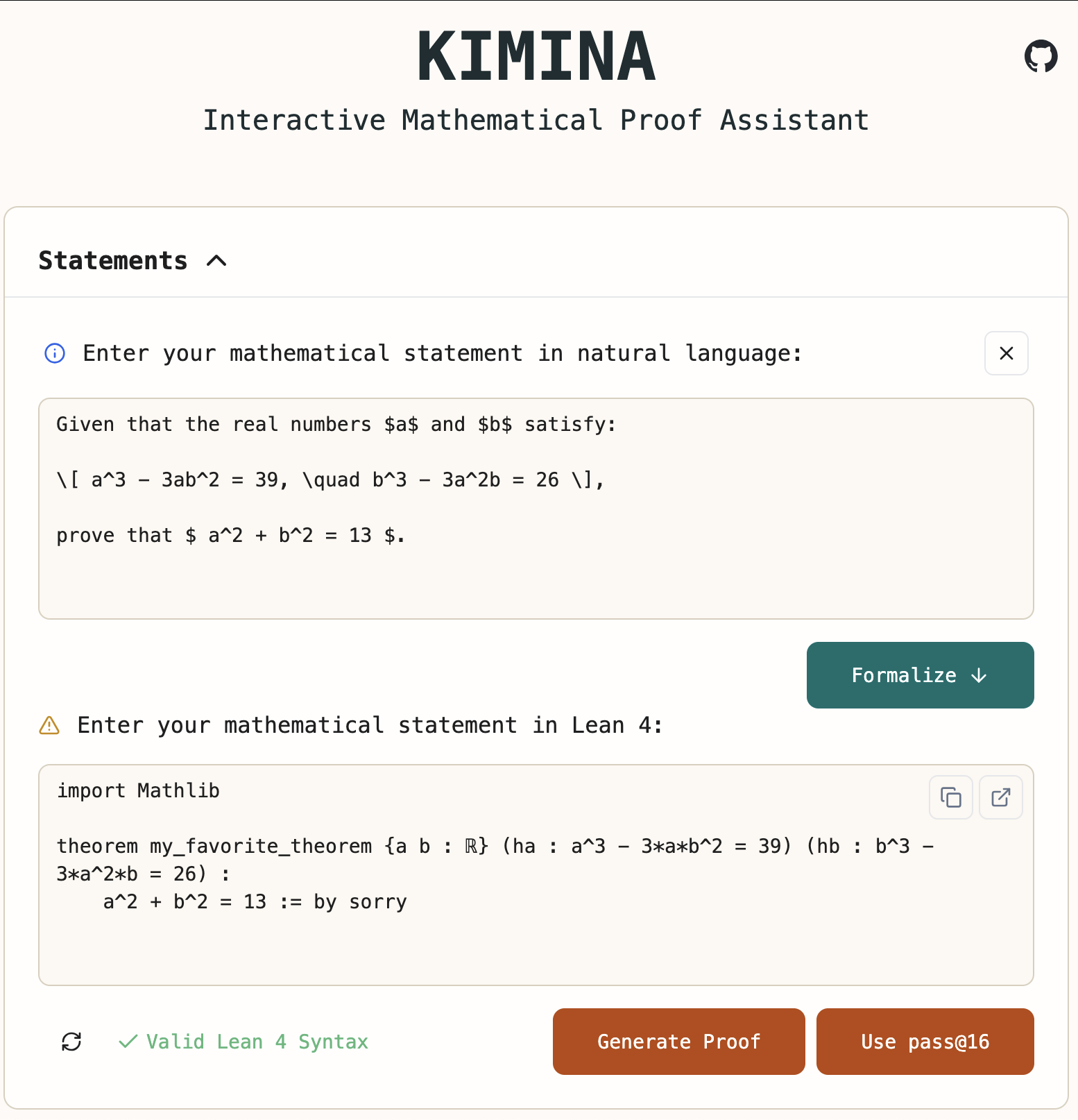 Kimina-Demo