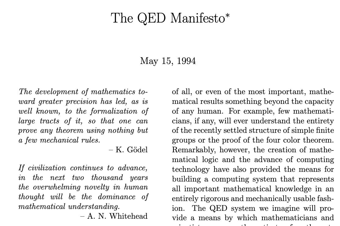 QED manifesto