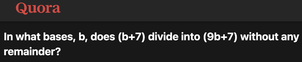 QUORA Problem